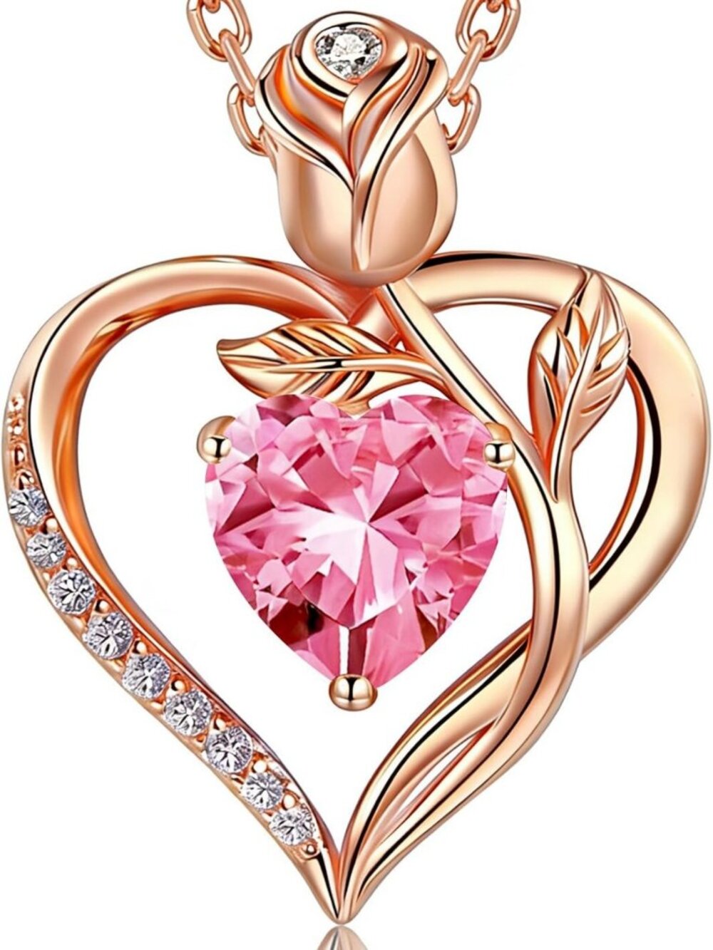 Elegant Heart Birthstone Necklace for Women - Sterling Silver Jewelry Gift